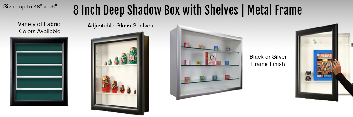 8-Inch-Deep-Shadow-Box-with-Shelves-Metal-Frame