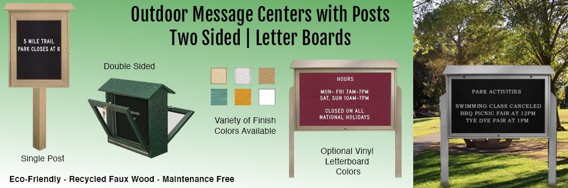 Outdoor-Message-Centers-with-Posts-Two-Sided--Letter-Boards