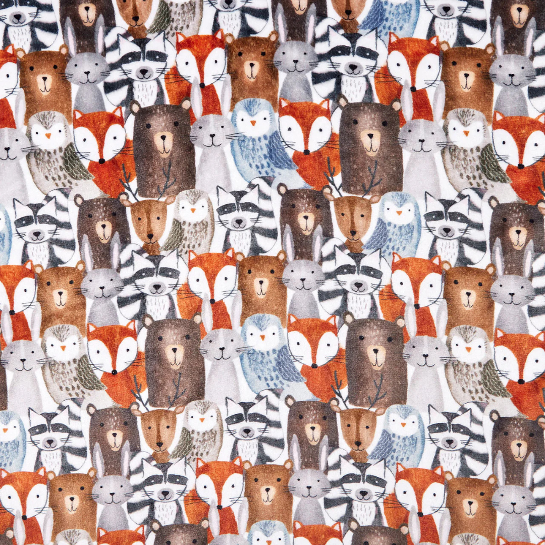 Shop a wide variety of woodland animal fabrics, from cute to realistic.