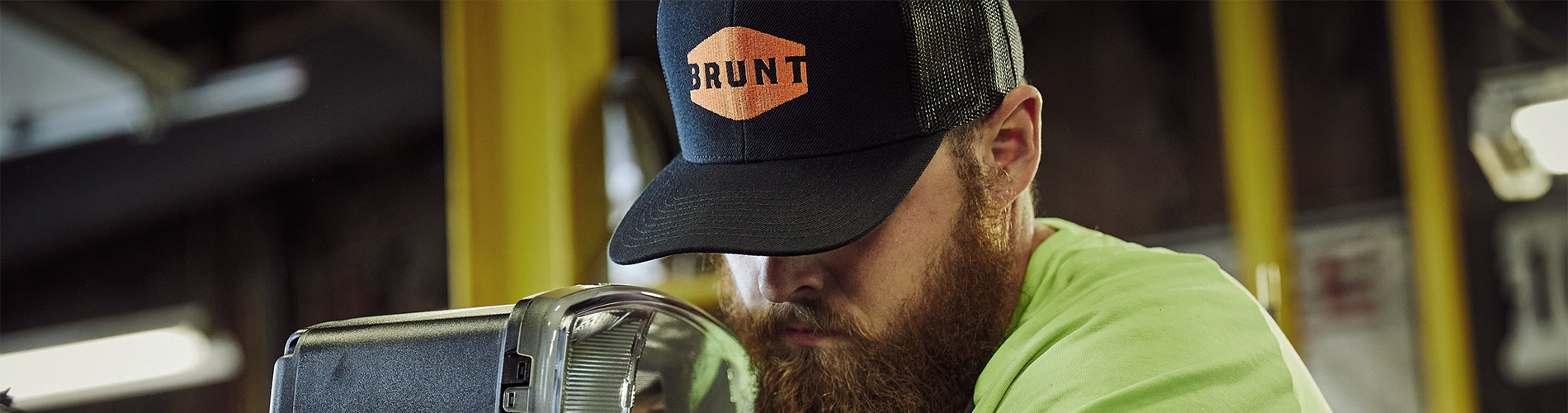 Flat Brim Work Hat with BRUNT logo