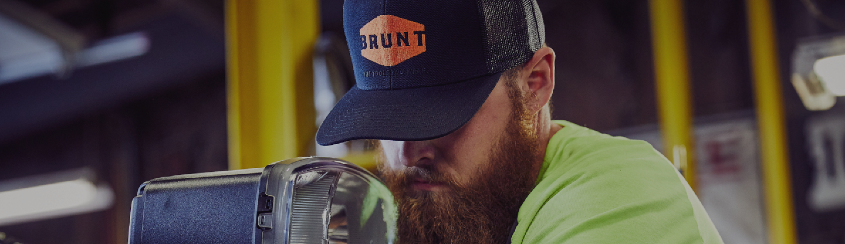 Flat Brim Work Hat with BRUNT logo