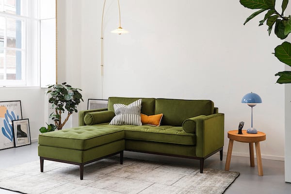 2 Seater Chaise Sofa