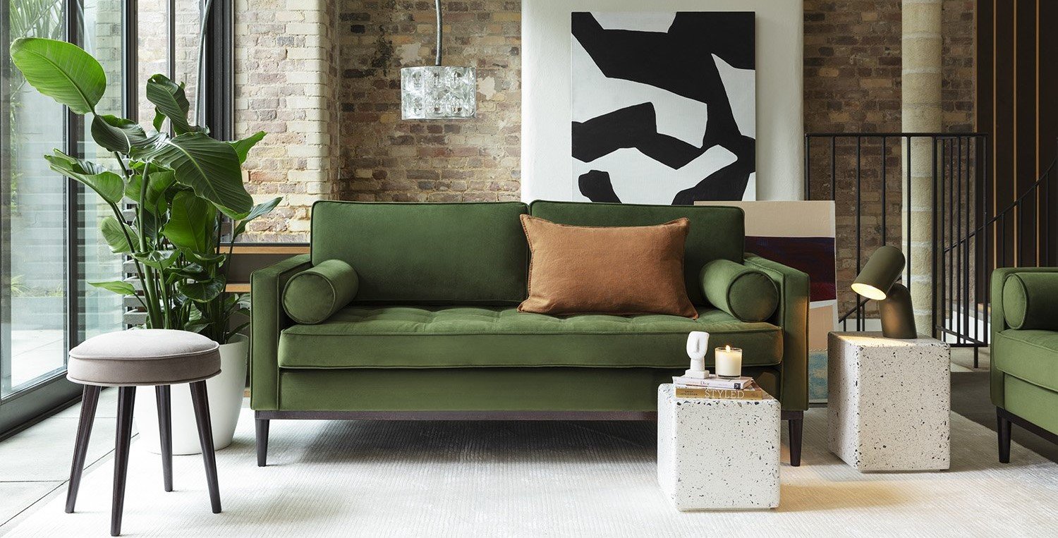 Model 02 Sofa in Vine Velvet