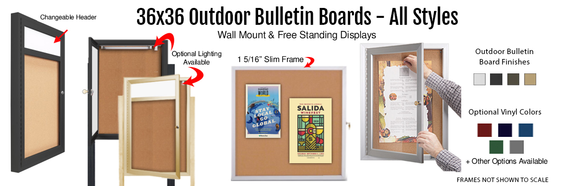 36x36-Outdoor-Bulletin-Boards---All-Styles