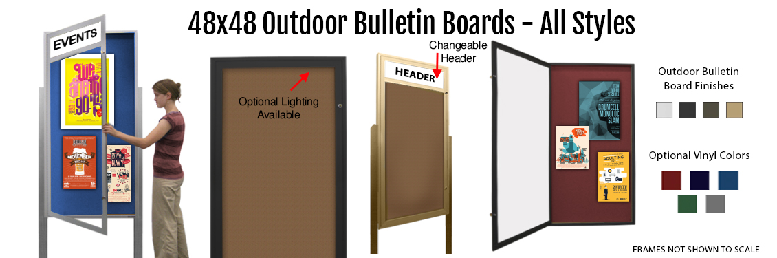 48x48-Outdoor-Bulletin-Boards---All-Styles