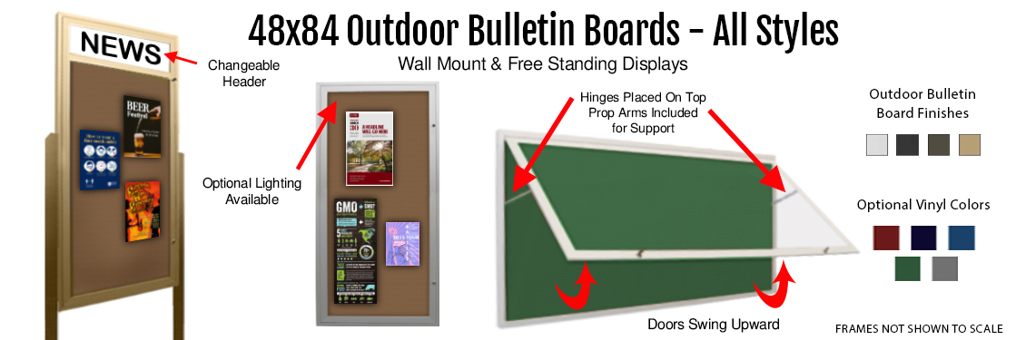 48x84-Outdoor-Bulletin-Boards---All-Styles