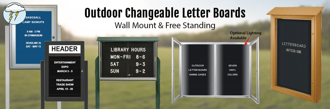 Eco-Design Free Standing 96x48 Outdoor Message Center - Triple Doors