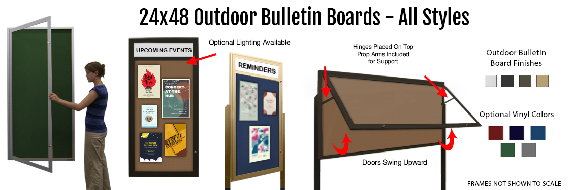 24x48-Outdoor-Bulletin-Boards---All-Styles