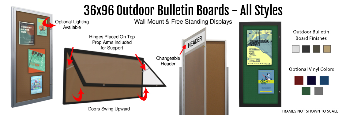 36x96-Outdoor-Bulletin-Boards---All-Styles