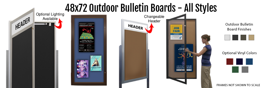 48x72-Outdoor-Bulletin-Boards---All-Styles