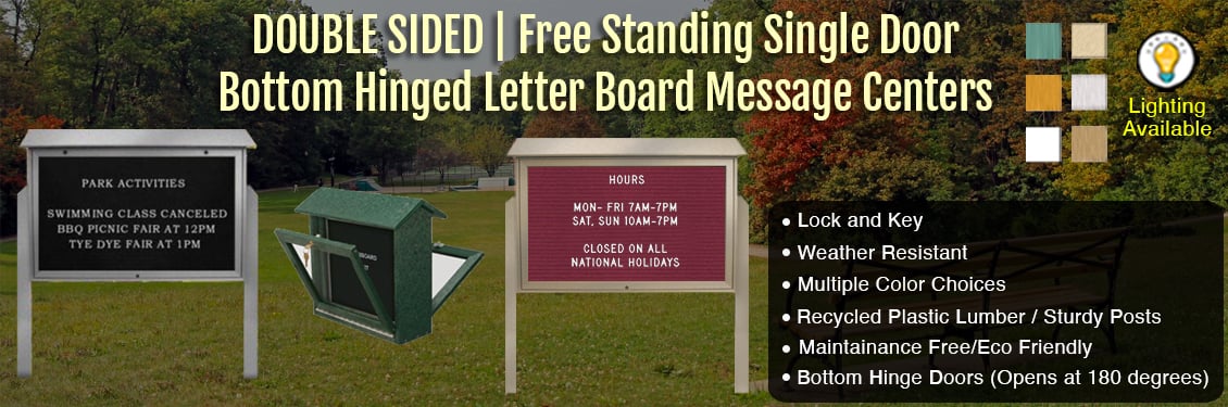 DOUBLE-SIDED--Free-Standing-Single-Door-Bottom-Hinged-Letter-Board-Message-Centers--copy