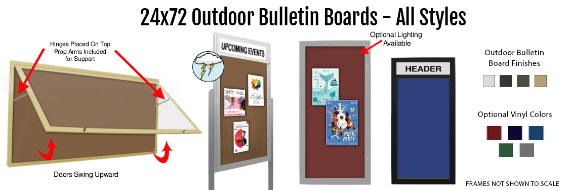 24x72-Outdoor-Bulletin-Boards---All-Styles