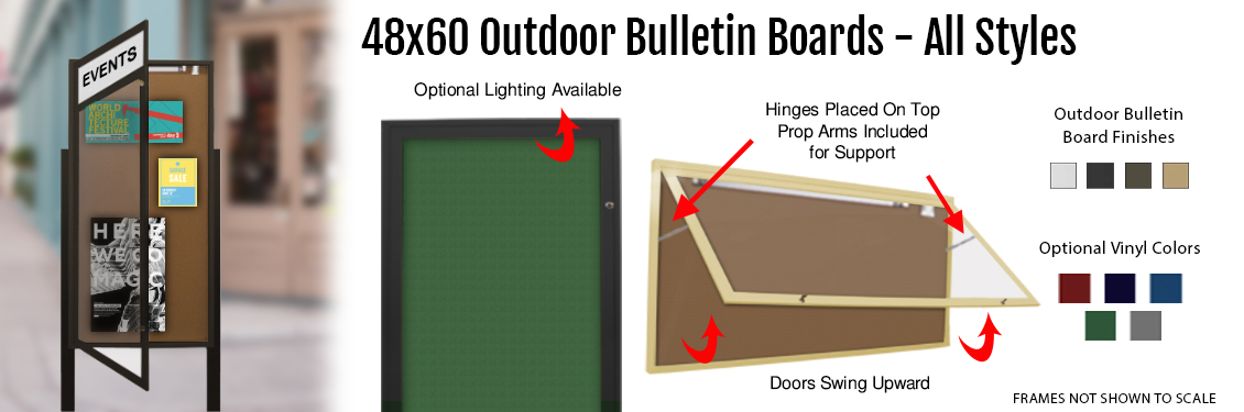 48x60-Outdoor-Bulletin-Boards---All-Styles