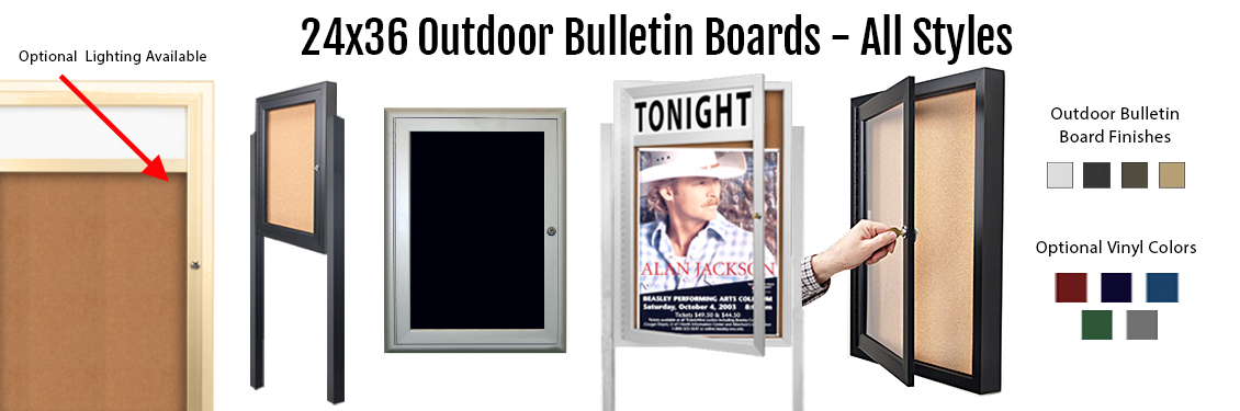 24x36-Outdoor-Bulletin-Boards---All-Styles