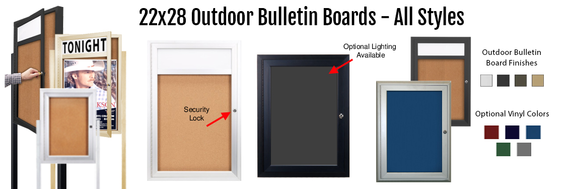 22x28-Outdoor-Bulletin-Boards---All-Styles