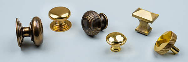 Tiny Brass Cabinet Knob in Antique-By-Hand - 3/8 Diameter