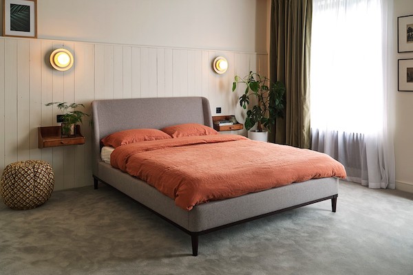 Fabric double bed frame