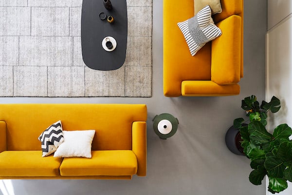 Mustard yellow sofa