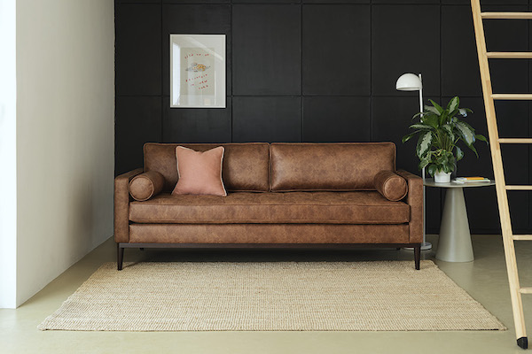 Faux Leather Sofa