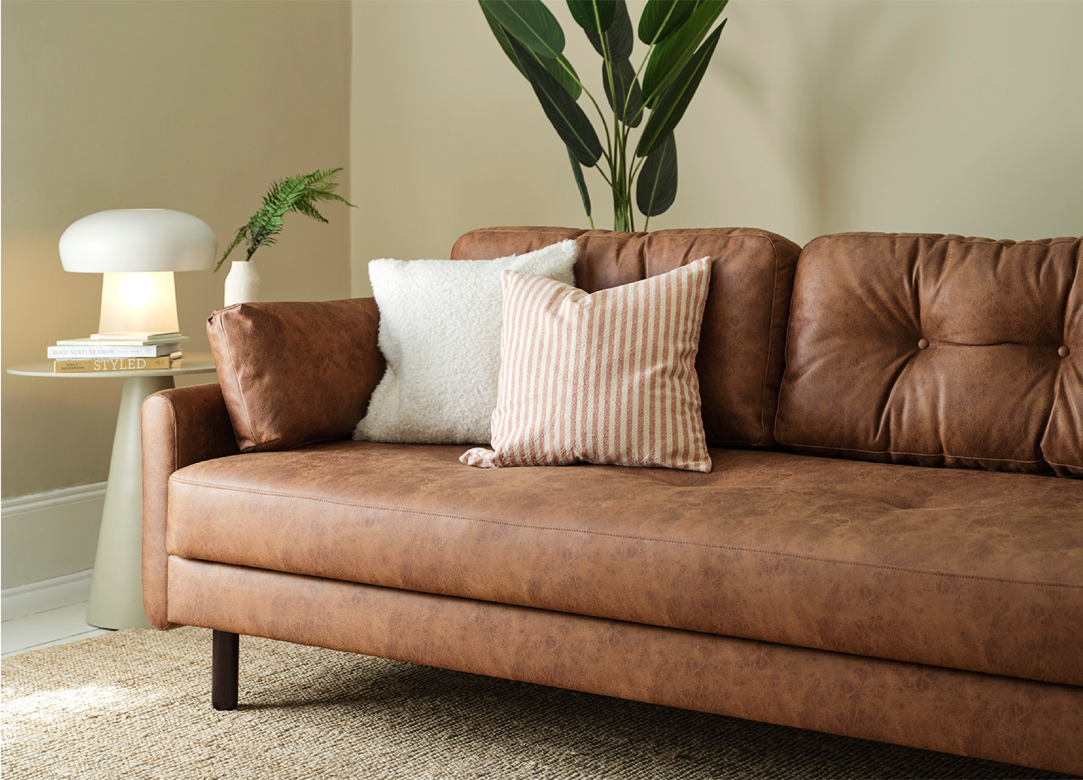 Brown leather sofas