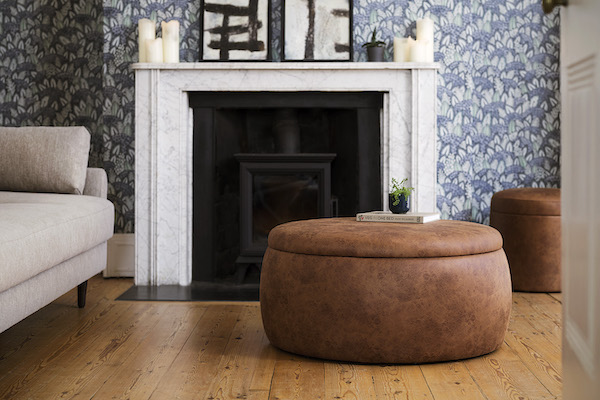 Round storage ottoman