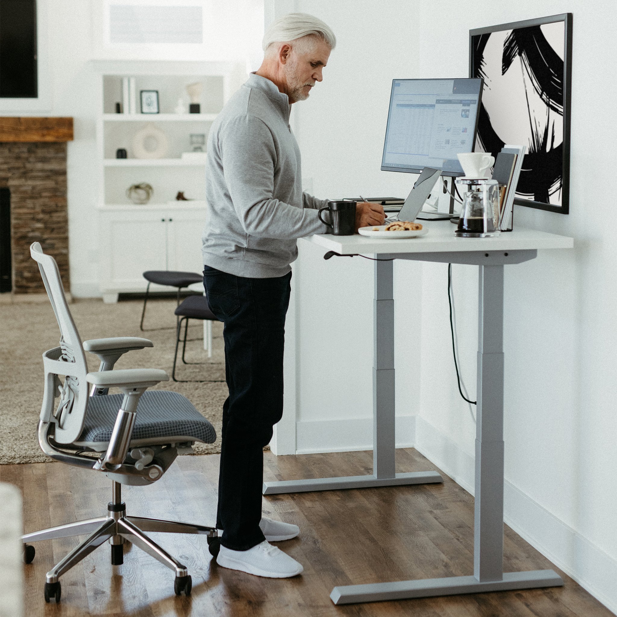 Upside Sit-to-Stand Desk, Extended Range