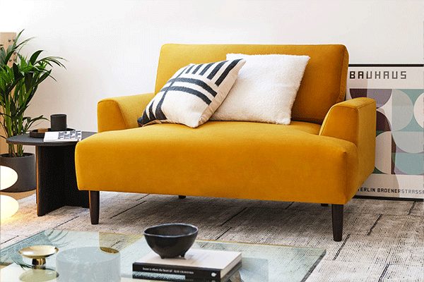 yellow living room chair