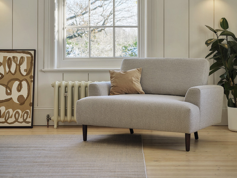 White Boucle Armchairs 