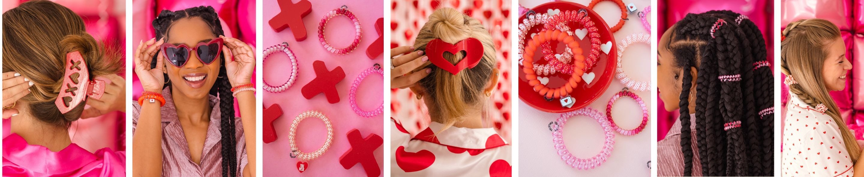 TELETIES - Valentine's Day hair ties, hair clips and scrunchies. 