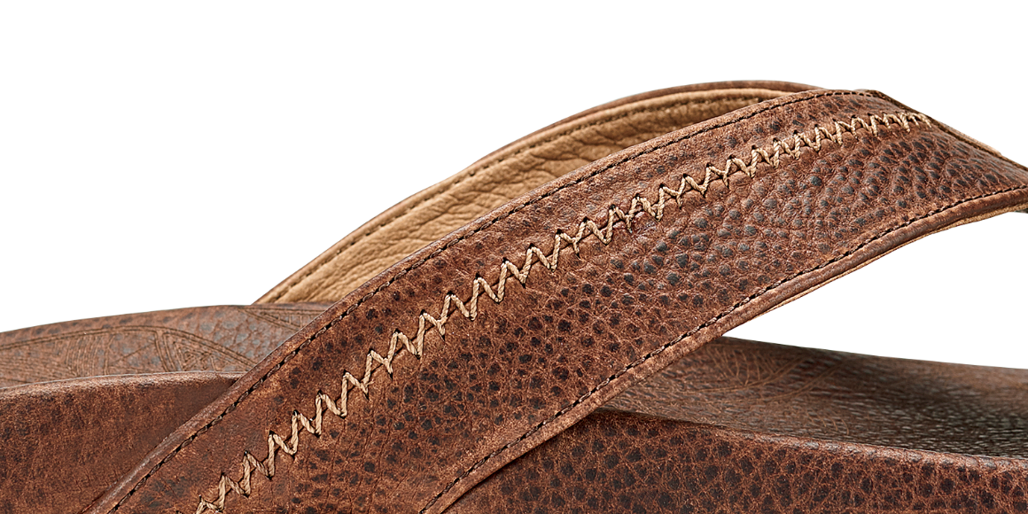 OluKai Hiapo Lava Rock / Lava Rock Men’s Leather Beach Sandals