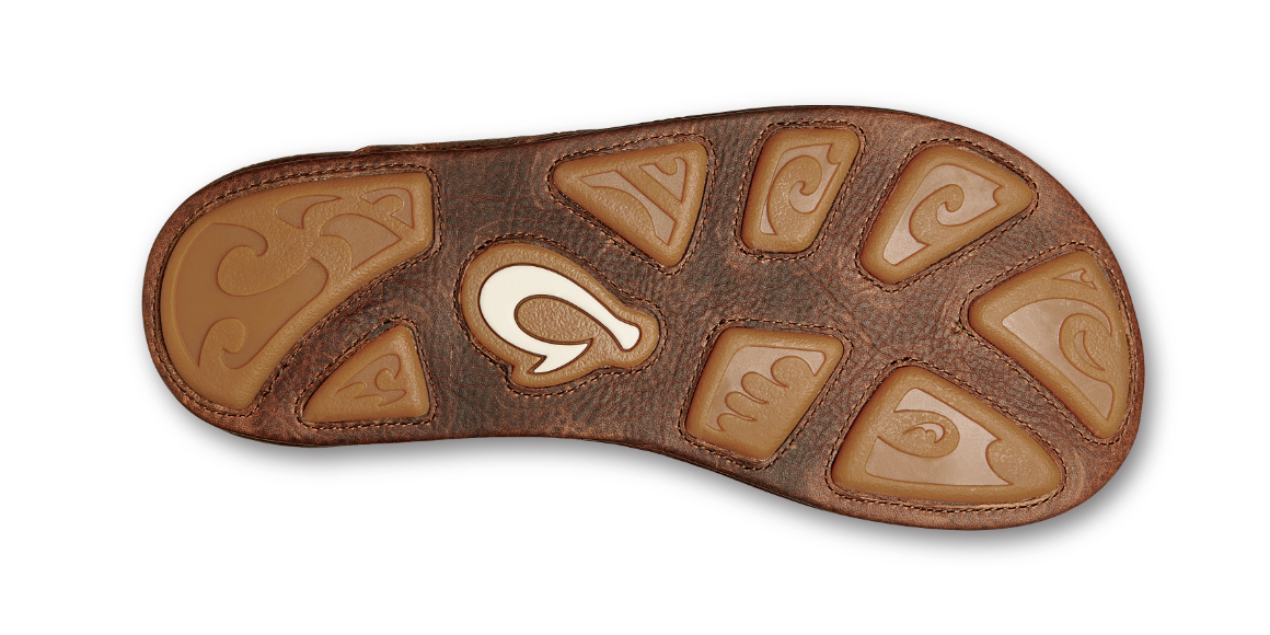 OluKai Hiapo Lava Rock / Lava Rock Men’s Leather Beach Sandals