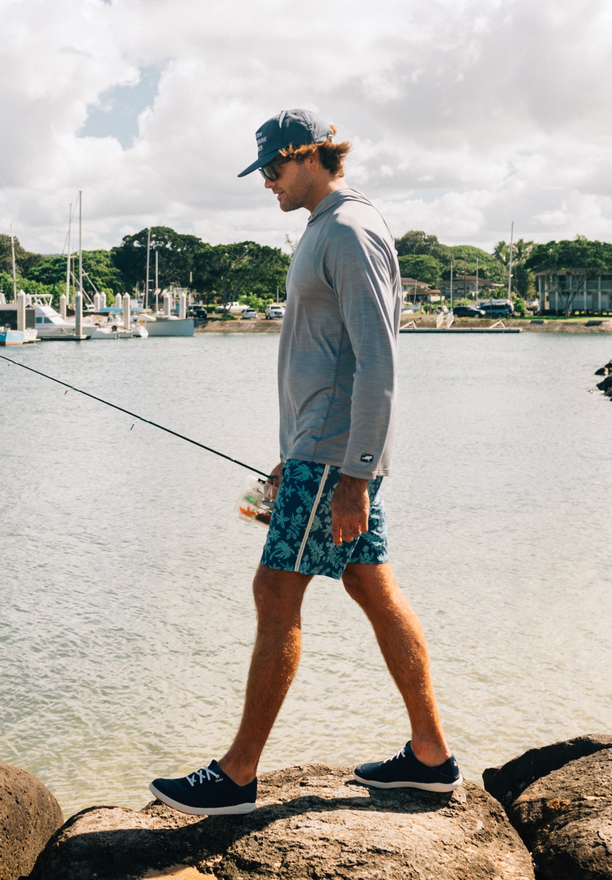 Moku Pae Men's Boat Shoes Trench Blue / Off White OluKai Europe