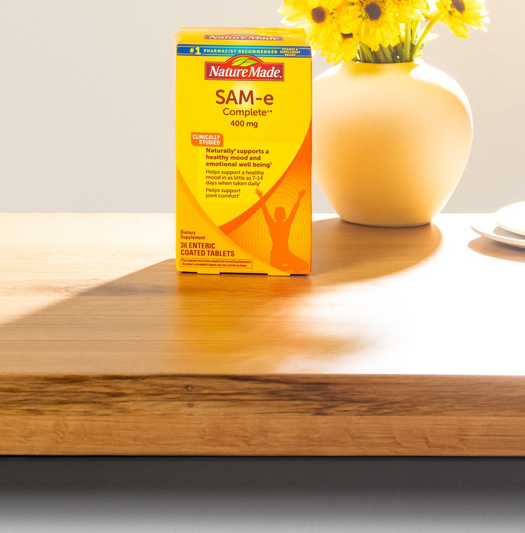 Nature Made SAM-e Complete, a dietary supplement that naturally supports a healthy mood and emotional well-being.