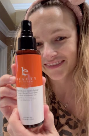 Woman using Beauty By Earth's Vitamin C Toner