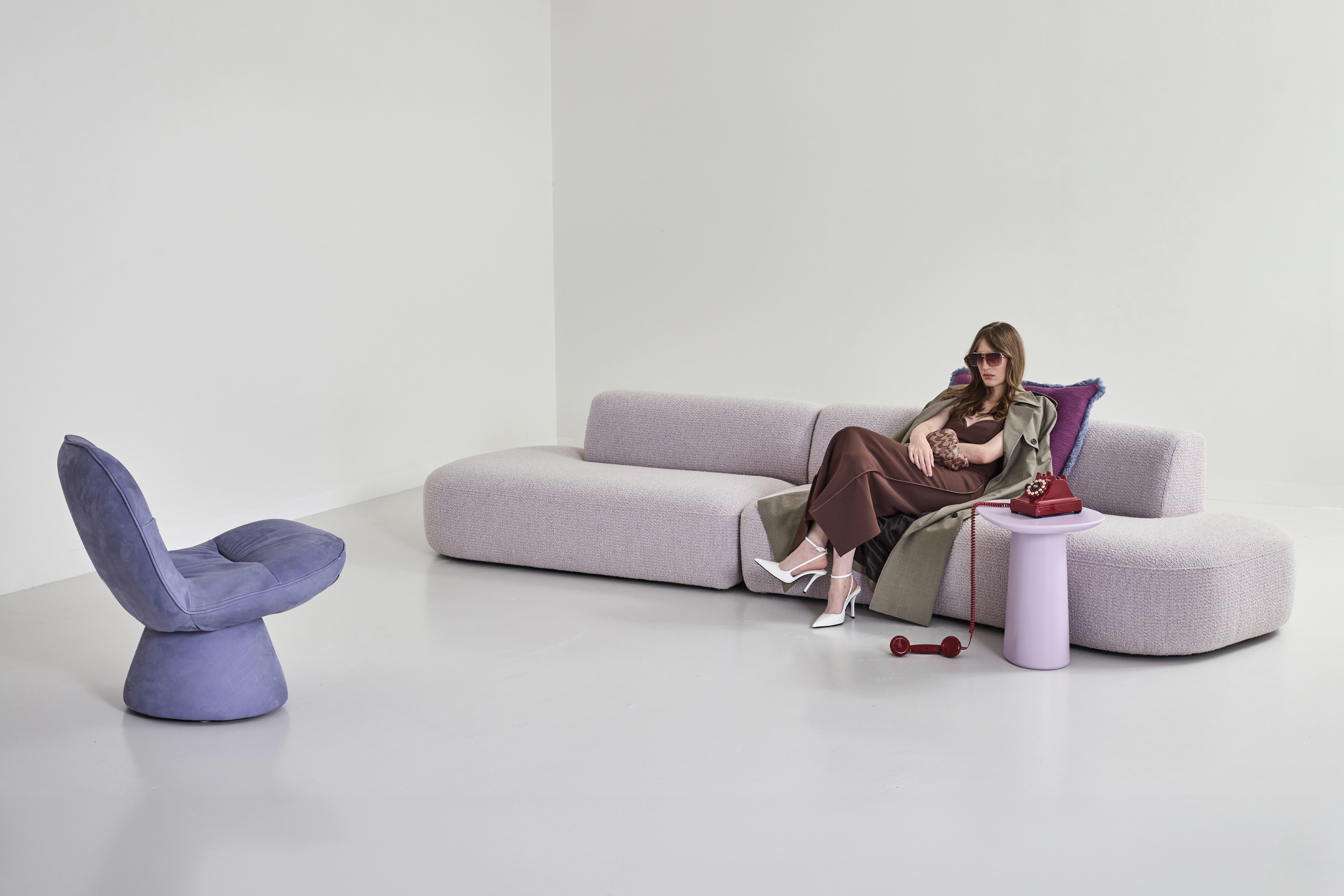 Jardan Nina Modular Sofa Bowie Crocus Wes Chair Emerson Periwinkle