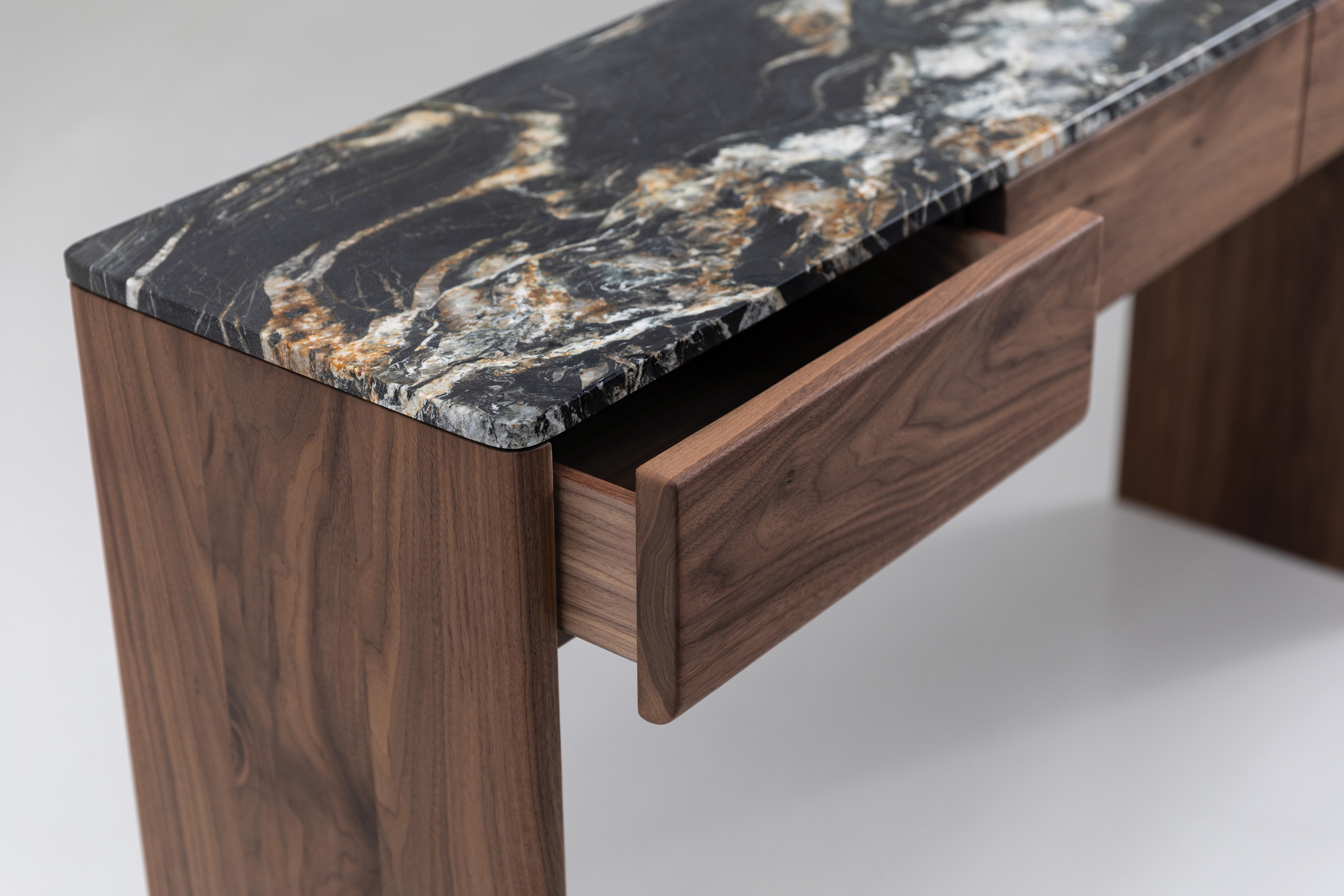 Jardan Pia Console Walnut Base Belverdere Marble Top 13