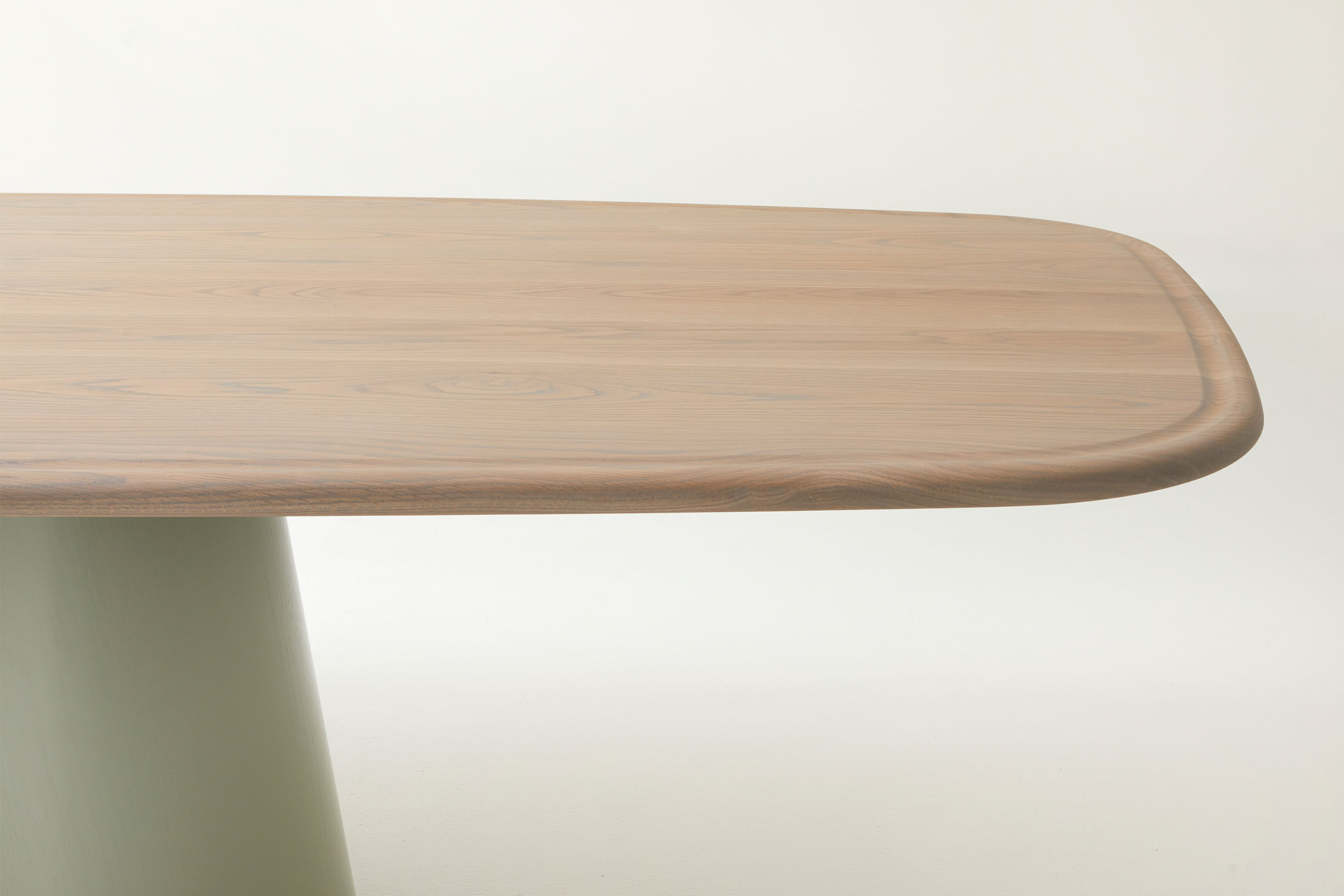 Jardan Inez DiningTable 260 OakBaseAsh OakVeneerPedestalDuckEgg OakTopAsh 3