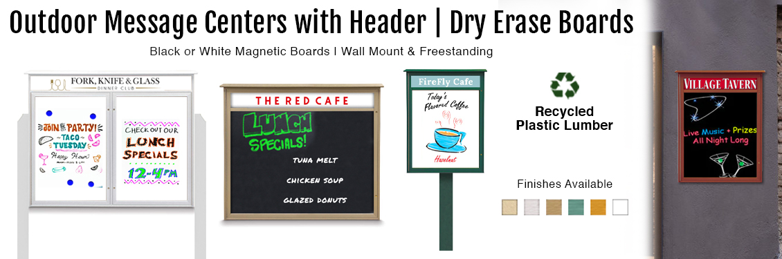 Outdoor-Message-Centers-with-Header-Dry-Erase-Boards