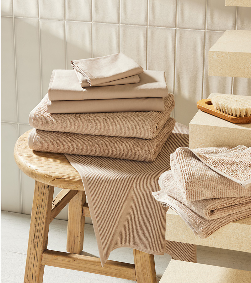 Organic Ribbed Bath Towels in Portobello by Brooklinen - Holiday Gift Ideas