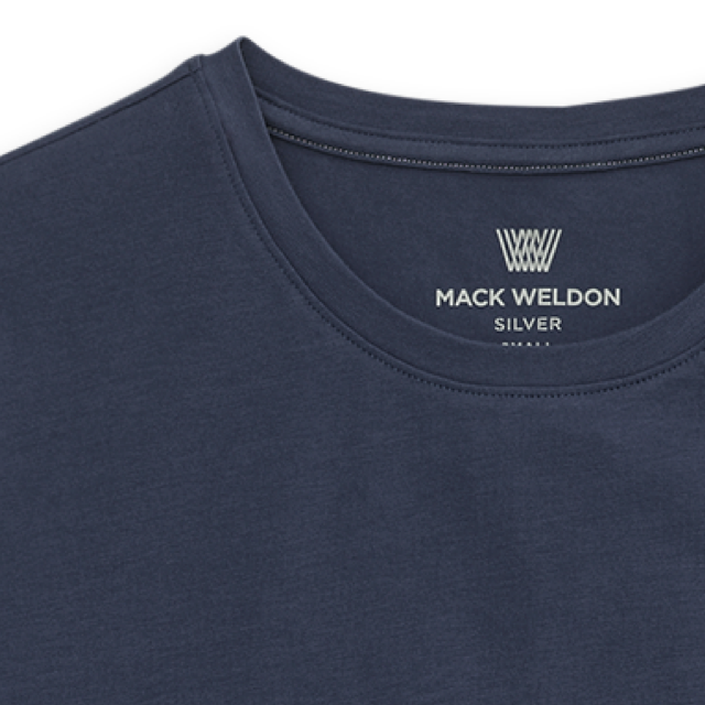 SILVER Long Sleeve T-Shirt True Navy – Mack Weldon