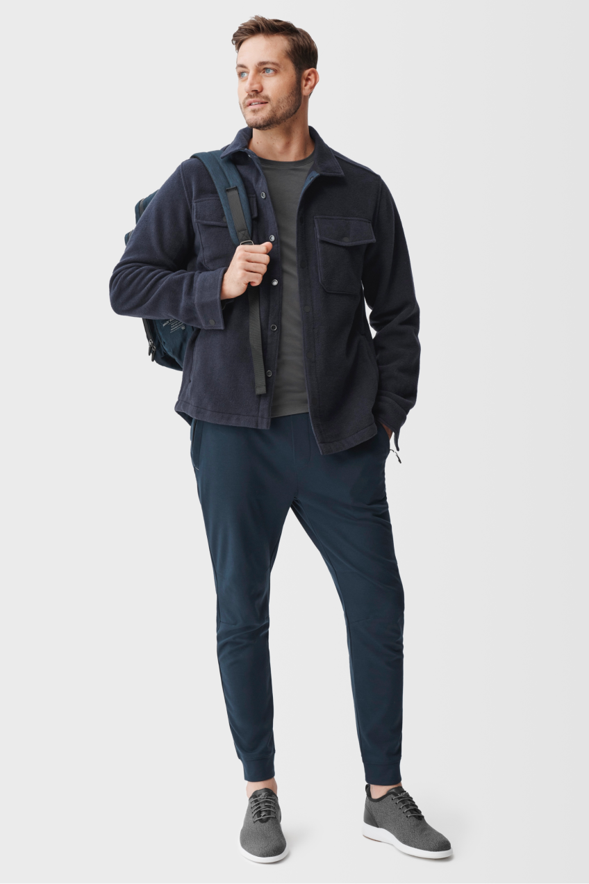 Merino Fleece Shirt Jacket Total Eclipse Blue 