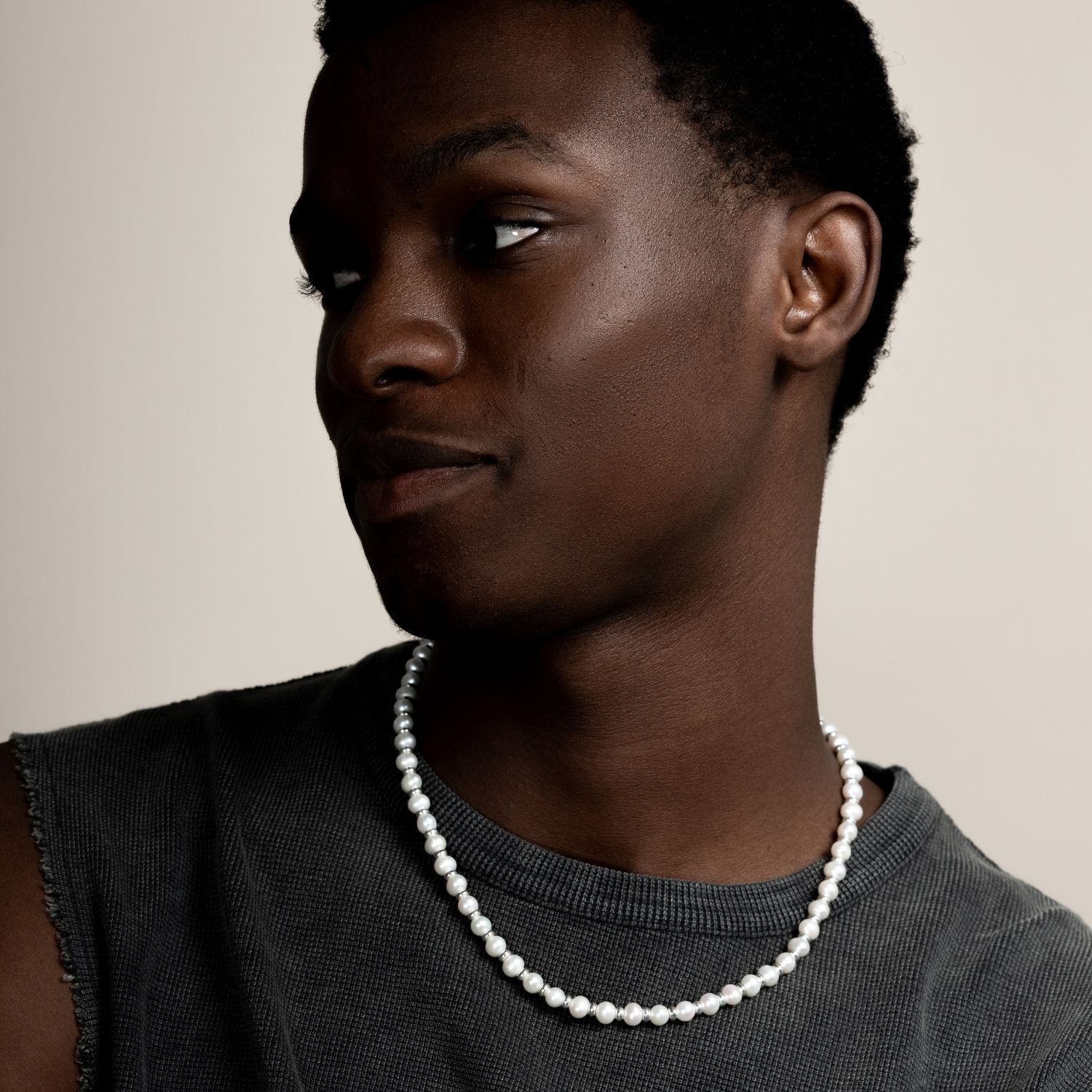 Dower-and-Hall-Sterling-Silver-Mens-White-Pearl-Halo-Necklace