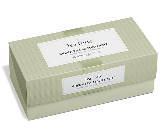 Green Tea Assortment Presentation Box of 20 green teas, box closed
