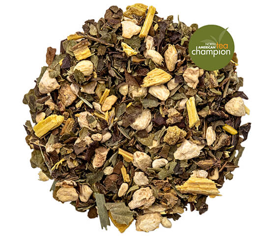 White tea pile, White Ginger Pear tea