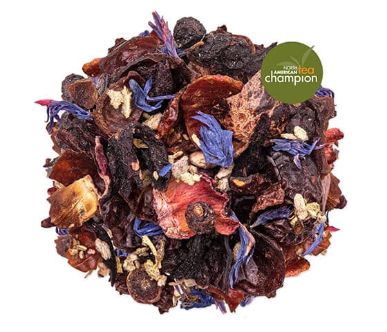 Caffeine-free Blueberry Merlot tea pile