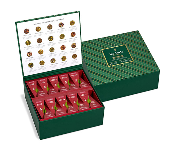 Warming Joy Herbal Tea Chest, open