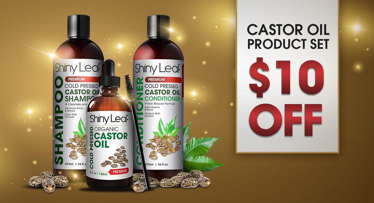 Shiny Leaf VIP Flash Sale - Castor Oil Products Set $10 OFF