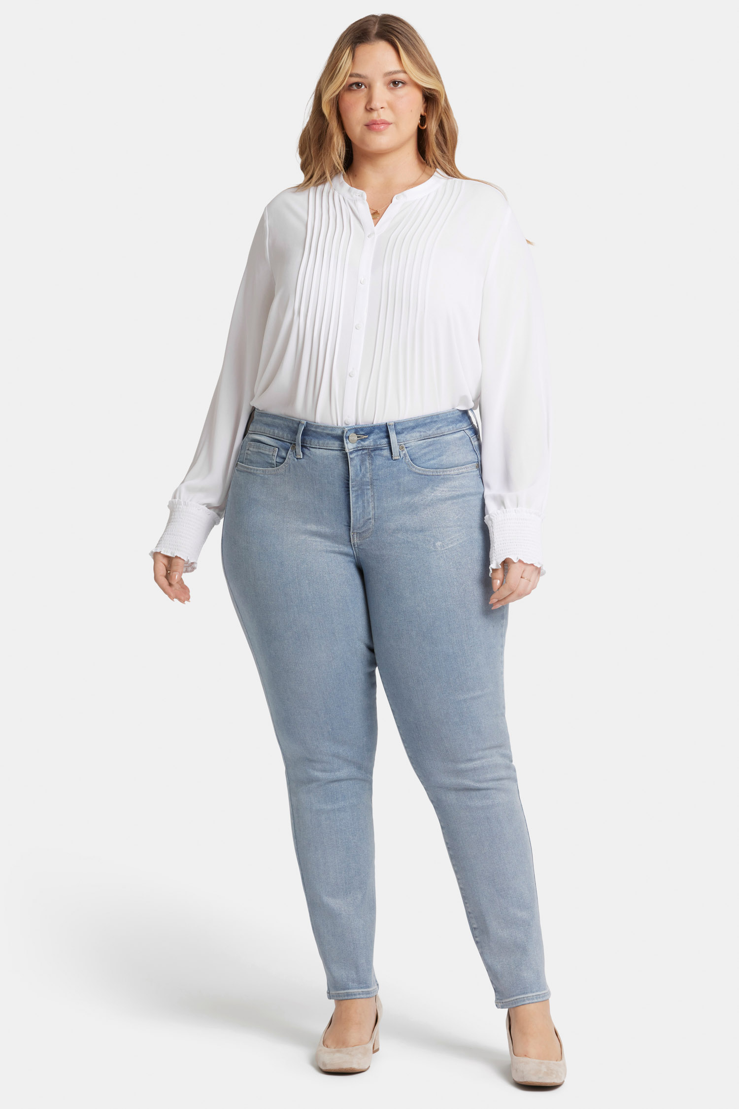 MSRP $99 Nina Parker Trendy Plus Size High-Waist Wide-Leg Jeans