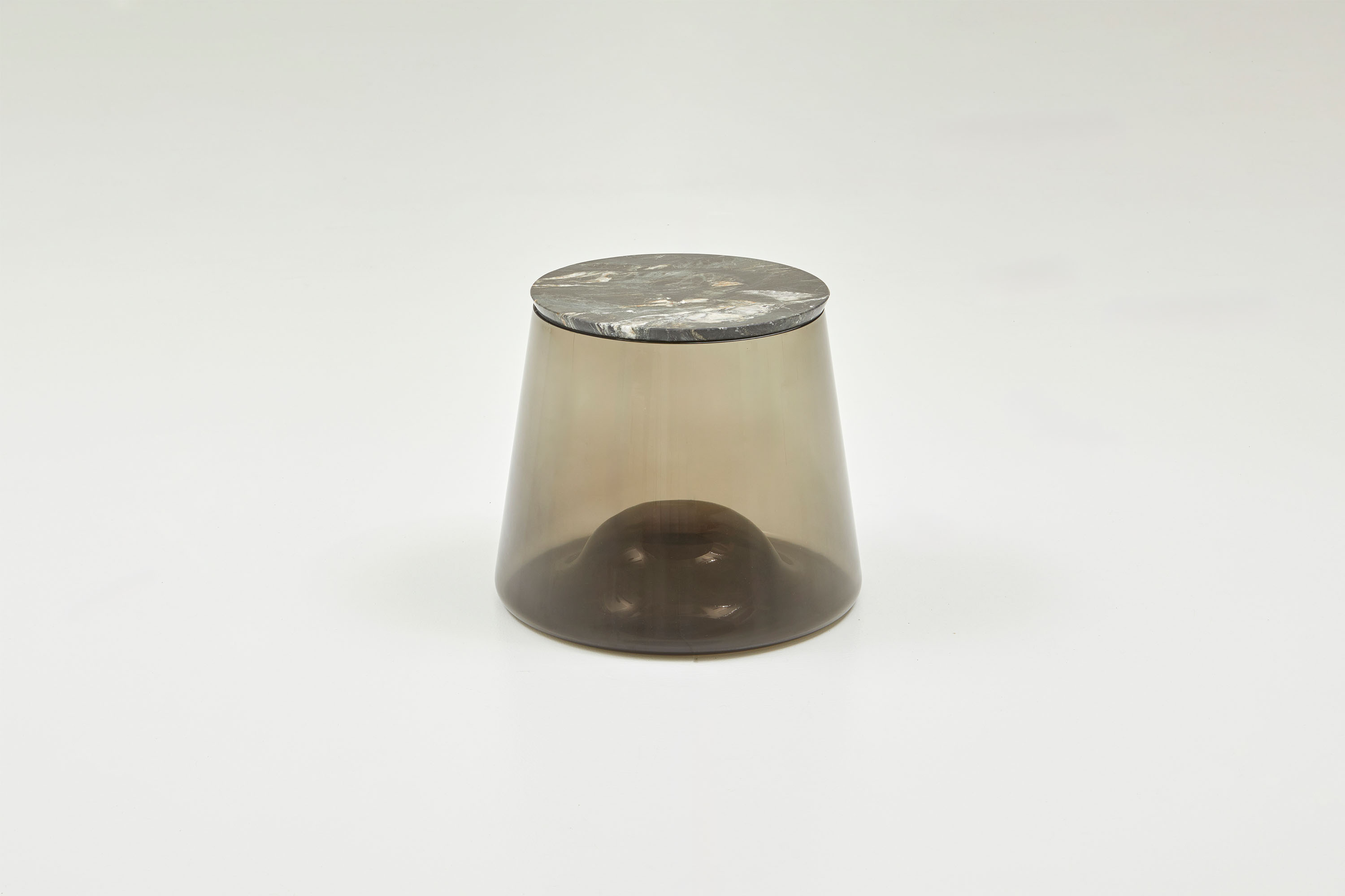 Jardan Romy SideTable StoneTop SmokeGlassBase BelvedereTop 1