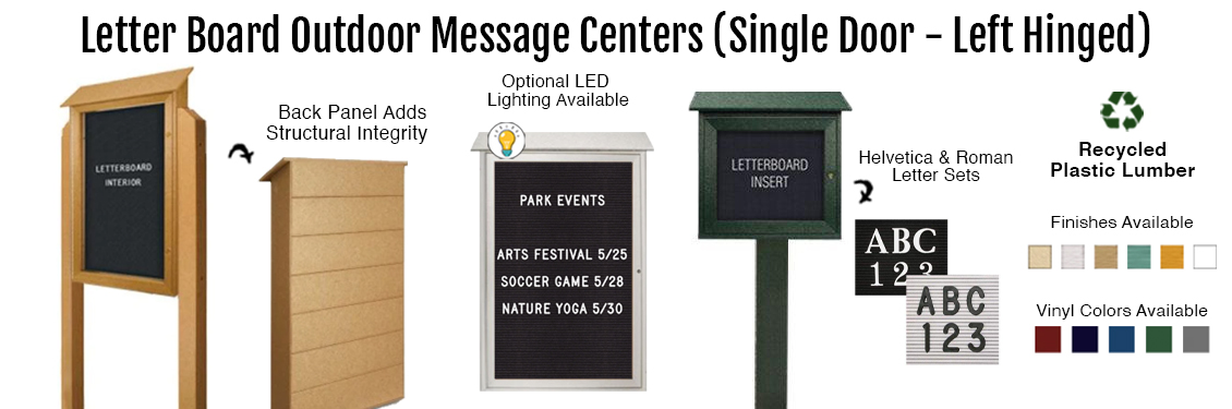 Letter-Board-Outdoor-Message-Centers-(Single-Door---Left-Hinged)-